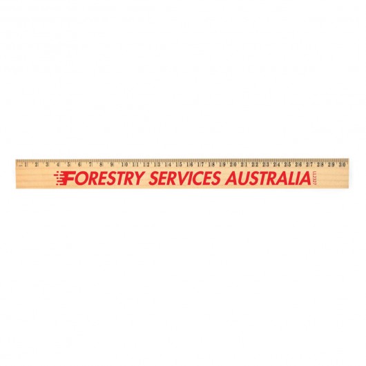 Branded Perth 30cm Wooden Ruler